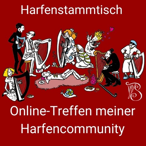 unregelmäßige Treffen meiner Harfencommunity auf Zoom Online Harfenstammtisch von Stefanie Bieber